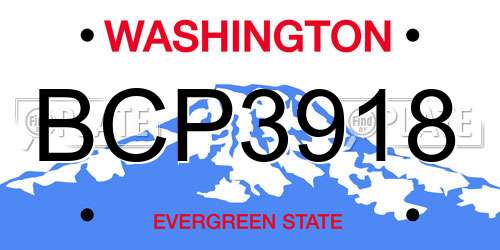 BCP3918 Washington License Plate