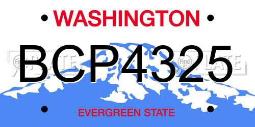 BCP4325 Washington License Plate
