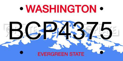 BCP4375 Washington License Plate