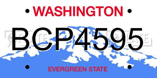 BCP4595 Washington License Plate
