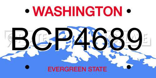 BCP4689 Washington License Plate