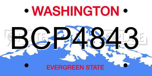 BCP4843 Washington License Plate