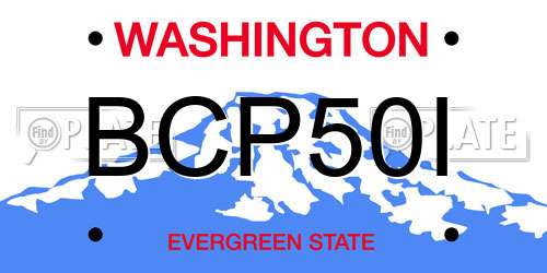 BCP50I Washington License Plate