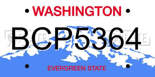 BCP5364 Washington License Plate