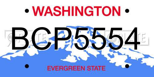BCP5554 Washington License Plate