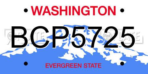 BCP5725 Washington License Plate