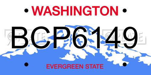 BCP6149 Washington License Plate