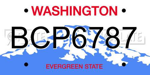 BCP6787 Washington License Plate