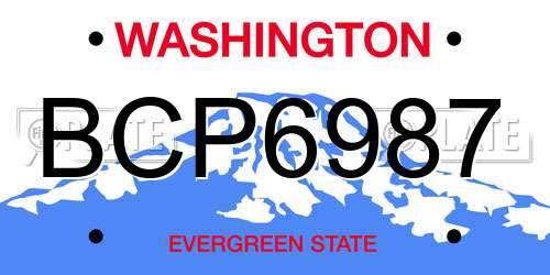 BCP6987 Washington License Plate