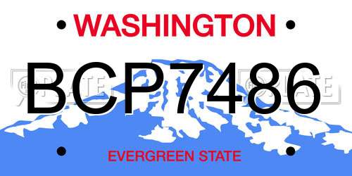 BCP7486 Washington License Plate