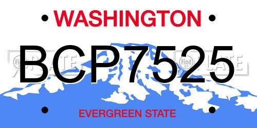 BCP7525 Washington License Plate