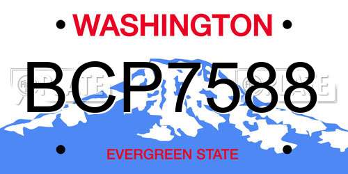 BCP7588 Washington License Plate