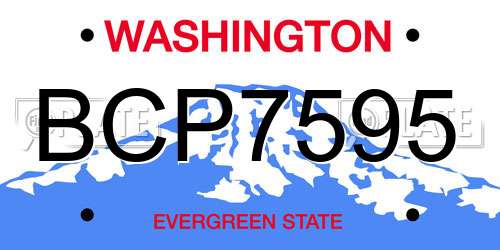 BCP7595 Washington License Plate