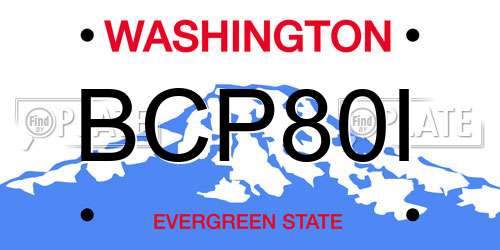 BCP80I Washington License Plate
