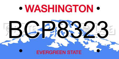 BCP8323 Washington License Plate