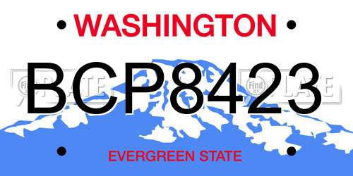 BCP8423 Washington License Plate