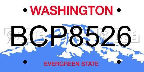 BCP8526 Washington License Plate