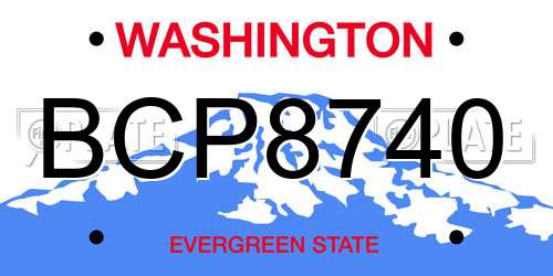 BCP8740 Washington License Plate