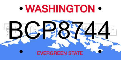 BCP8744 Washington License Plate