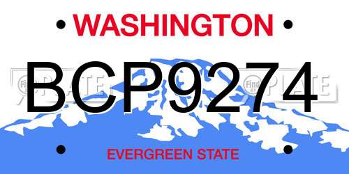 BCP9274 Washington License Plate