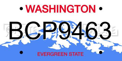 BCP9463 Washington License Plate