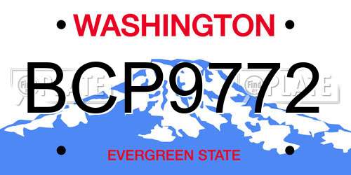 BCP9772 Washington License Plate