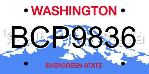 BCP9836 Washington License Plate