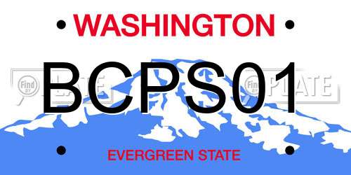 BCPS01 Washington License Plate