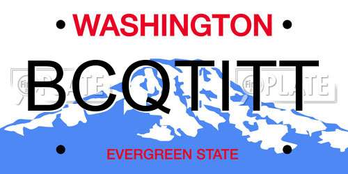 BCQTITT Washington License Plate