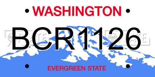 BCR1126 Washington License Plate