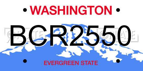 BCR2550 Washington License Plate