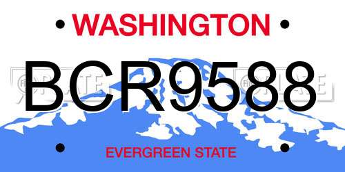 BCR9588 Washington License Plate