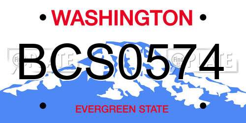 BCS0574 Washington License Plate