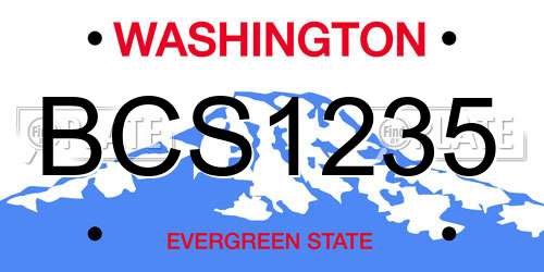 BCS1235 Washington License Plate