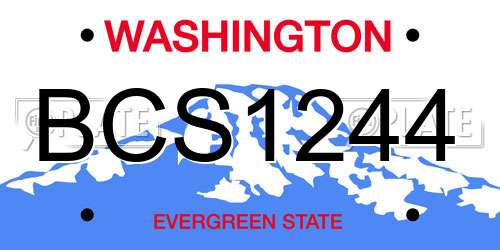 BCS1244 Washington License Plate