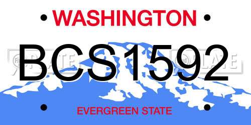 BCS1592 Washington License Plate