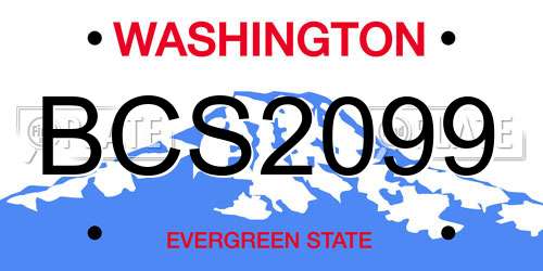 BCS2099 Washington License Plate