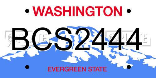 BCS2444 Washington License Plate