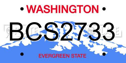 BCS2733 Washington License Plate