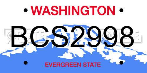 BCS2998 Washington License Plate