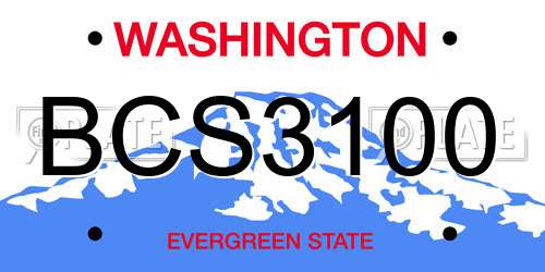 BCS3100 Washington License Plate