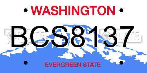 BCS8137 Washington License Plate