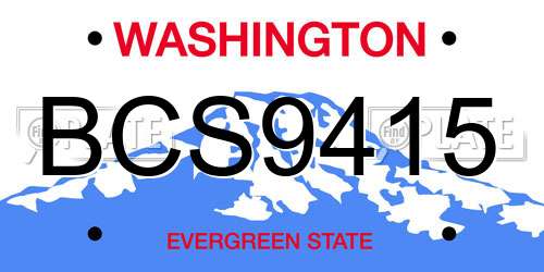 BCS9415 Washington License Plate