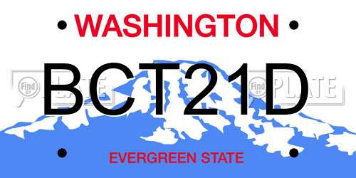 BCT21D Washington License Plate