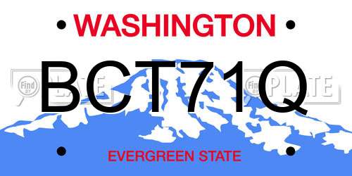 BCT71Q Washington License Plate