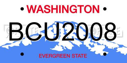 BCU2008 Washington License Plate