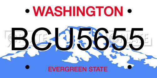 BCU5655 Washington License Plate