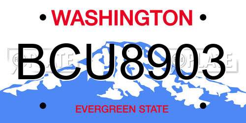 BCU8903 Washington License Plate