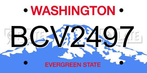 BCV2497 Washington License Plate