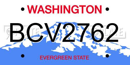BCV2762 Washington License Plate